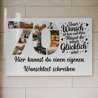 Magnet Wandbild mit Unterschriften zum 70 Geburtstag Wunsch