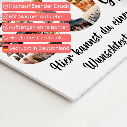 Magnetisches Fotoboard Poster mit Wunschtext zum 80 Geburtstag