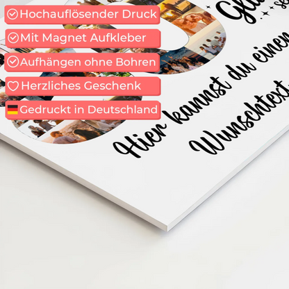Magnetisches Fotoboard Poster mit Wunschtext zum 80 Geburtstag