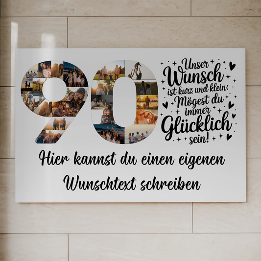 Fotoboard Magnet Poster mit Unterschriften 90 Geburtstag Wunsch