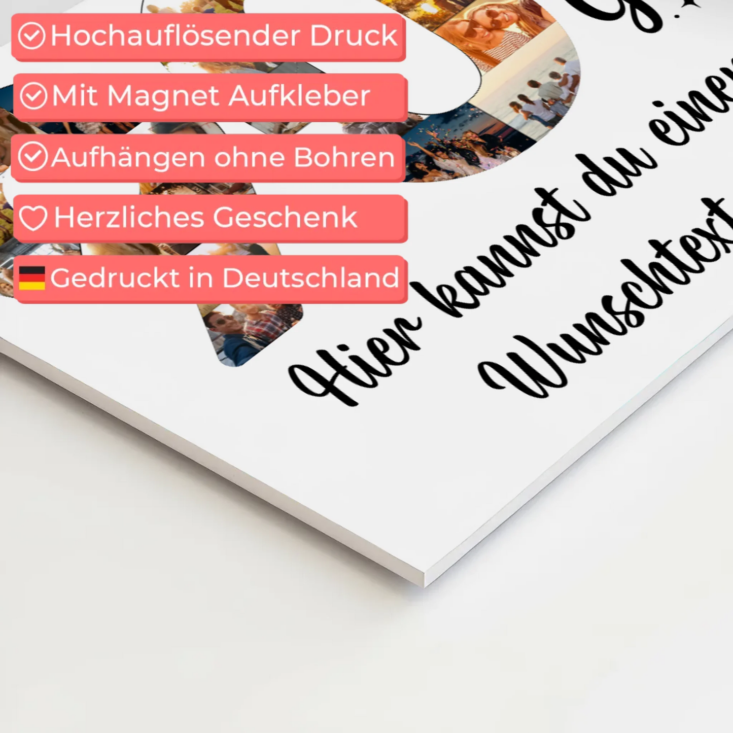 Fotoboard Magnet Poster mit Unterschriften 90 Geburtstag Wunsch