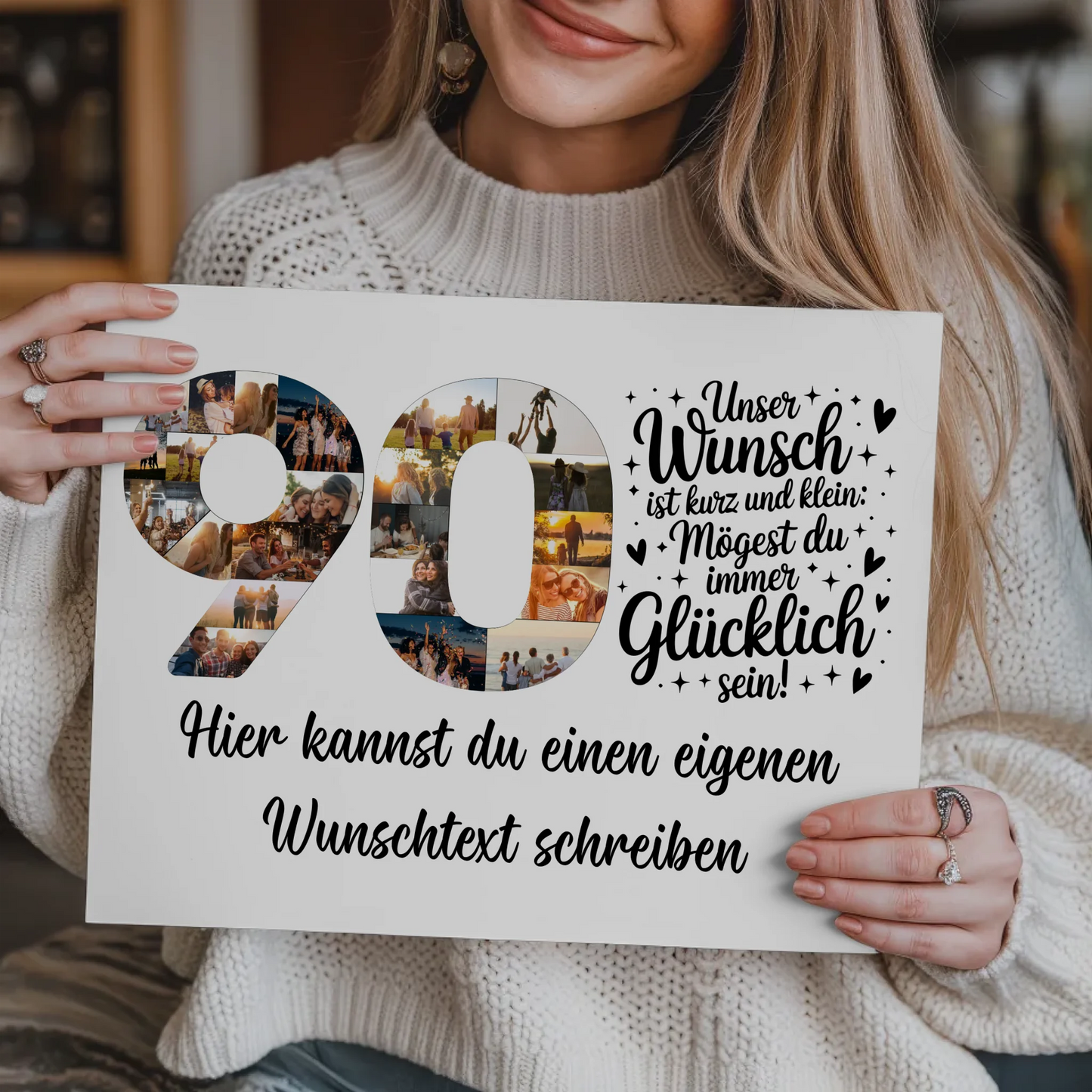 Fotoboard Magnet Poster mit Unterschriften 90 Geburtstag Wunsch