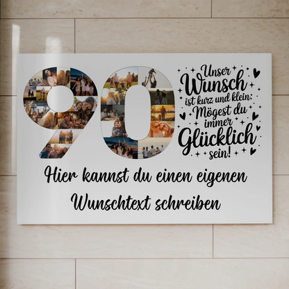 Fotoboard Magnet Poster mit Unterschriften 90 Geburtstag Wunsch