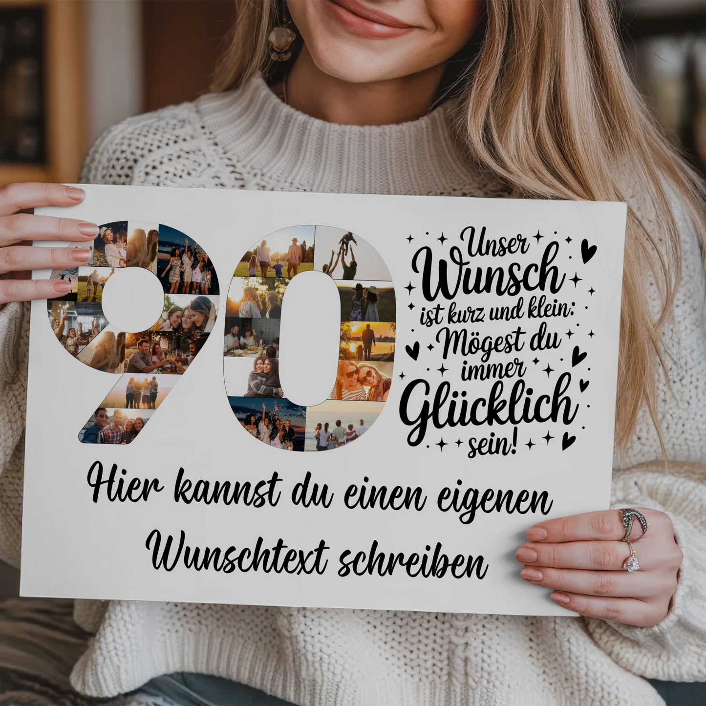 Fotoboard Magnet Poster mit Unterschriften 90 Geburtstag Wunsch