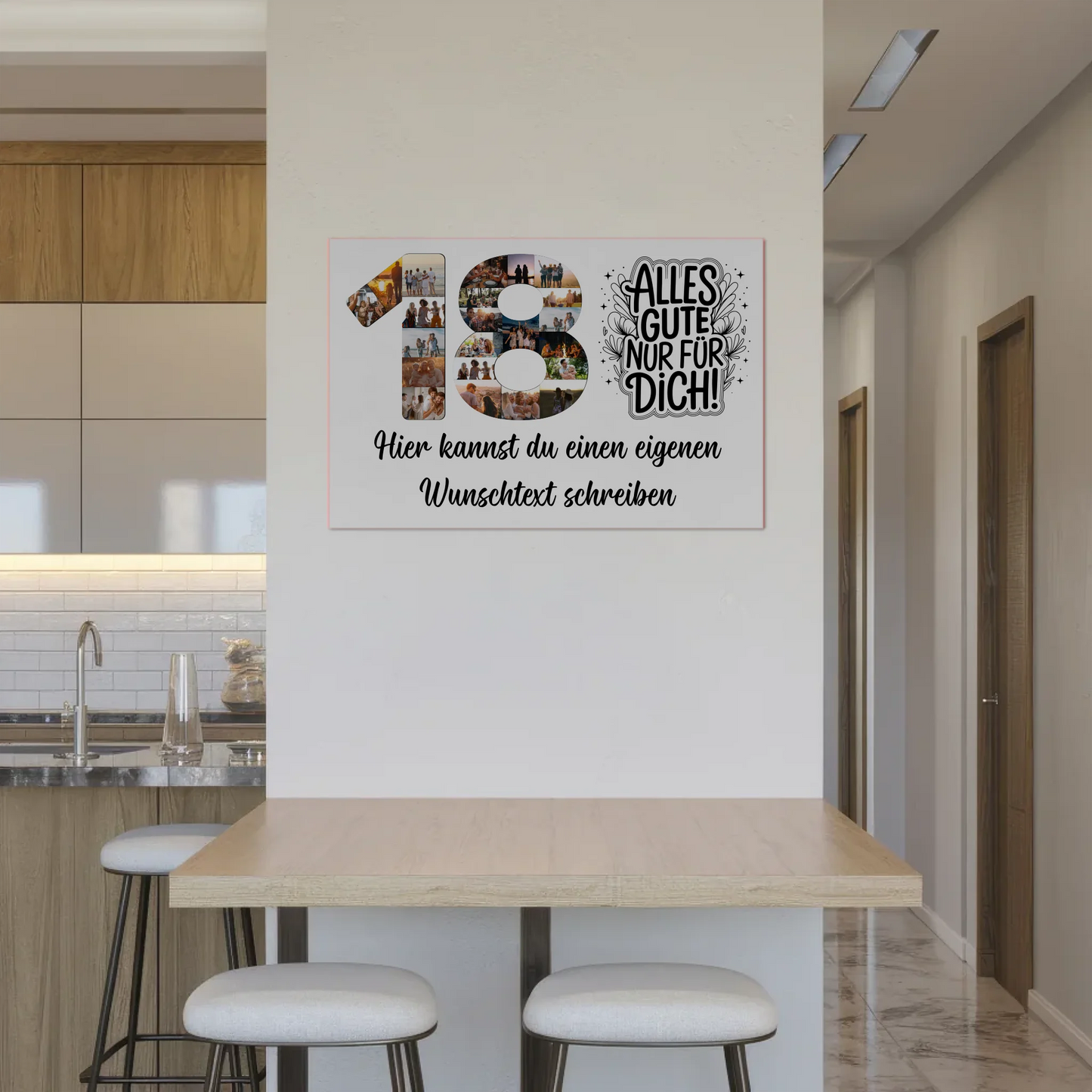 Fotoboard Poster magnetisch mit Wunschtext 18 Geburtstag mit Magnet