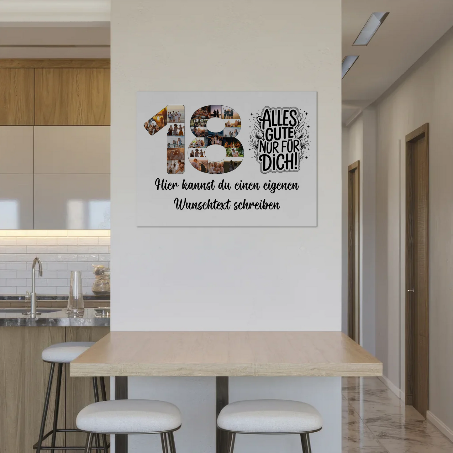 Fotoboard Poster magnetisch mit Wunschtext 18 Geburtstag mit Magnet