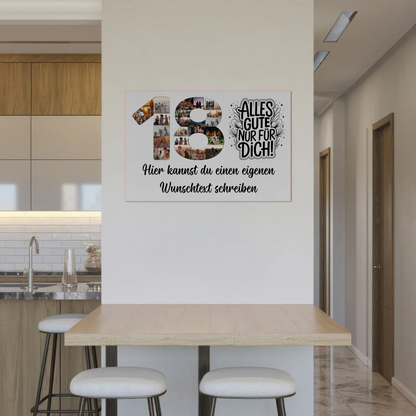 Fotoboard Poster magnetisch mit Wunschtext 18 Geburtstag mit Magnet