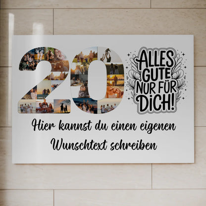 Magnetisches Fotoboard mit Unterschriften 20 Geburtstag Poster