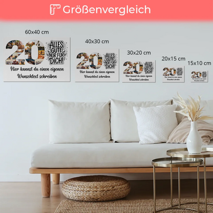 Magnetisches Fotoboard mit Unterschriften 20 Geburtstag Poster