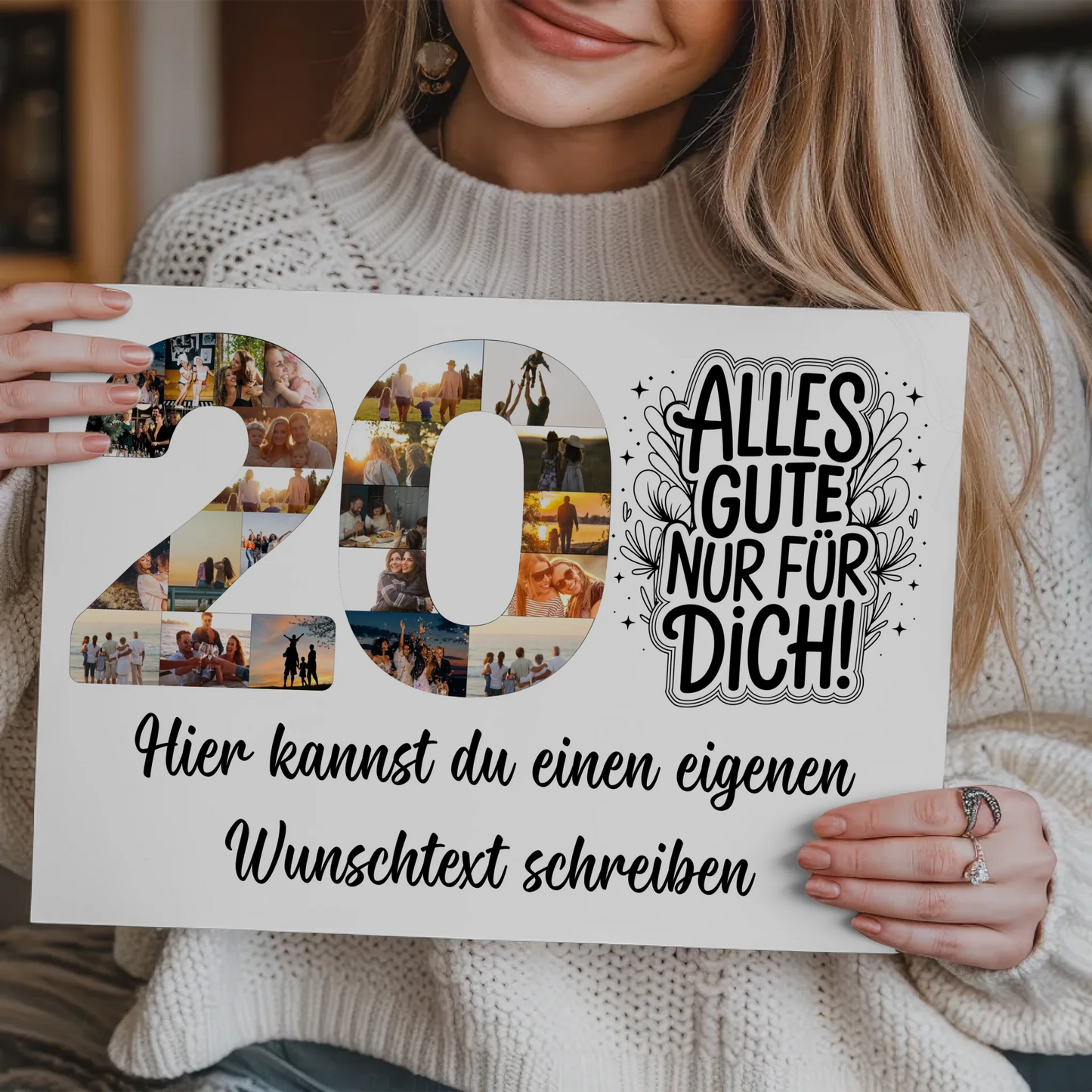 Magnetisches Fotoboard mit Unterschriften 20 Geburtstag Poster