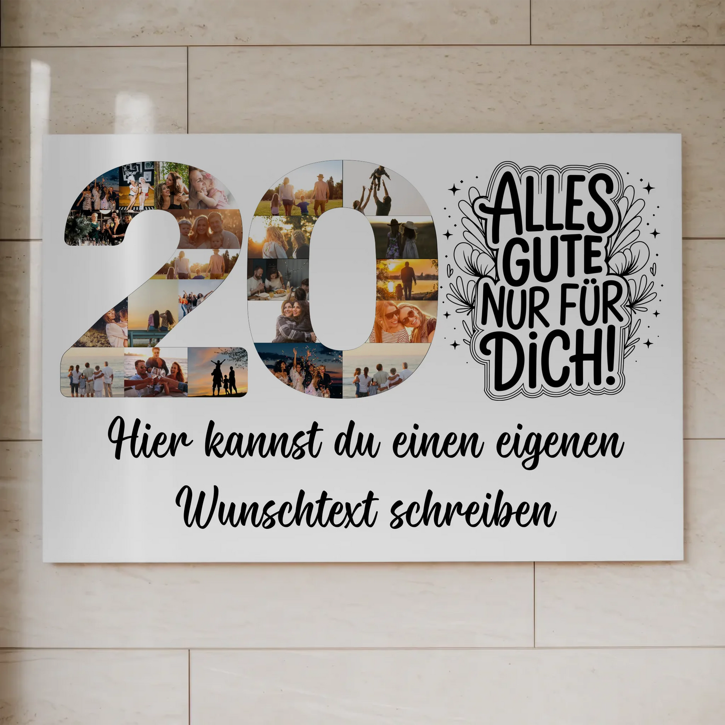 Magnetisches Fotoboard mit Unterschriften 20 Geburtstag Poster