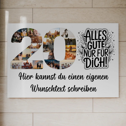 Magnetisches Fotoboard mit Unterschriften 20 Geburtstag Poster