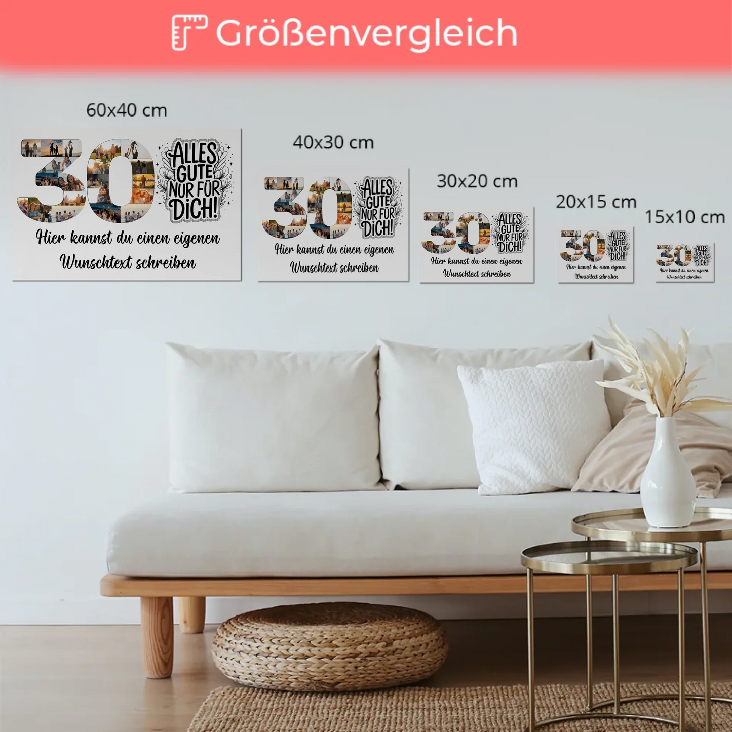 Magnet Poster mit Wunschtext 30 Geburtstag Alles Gute