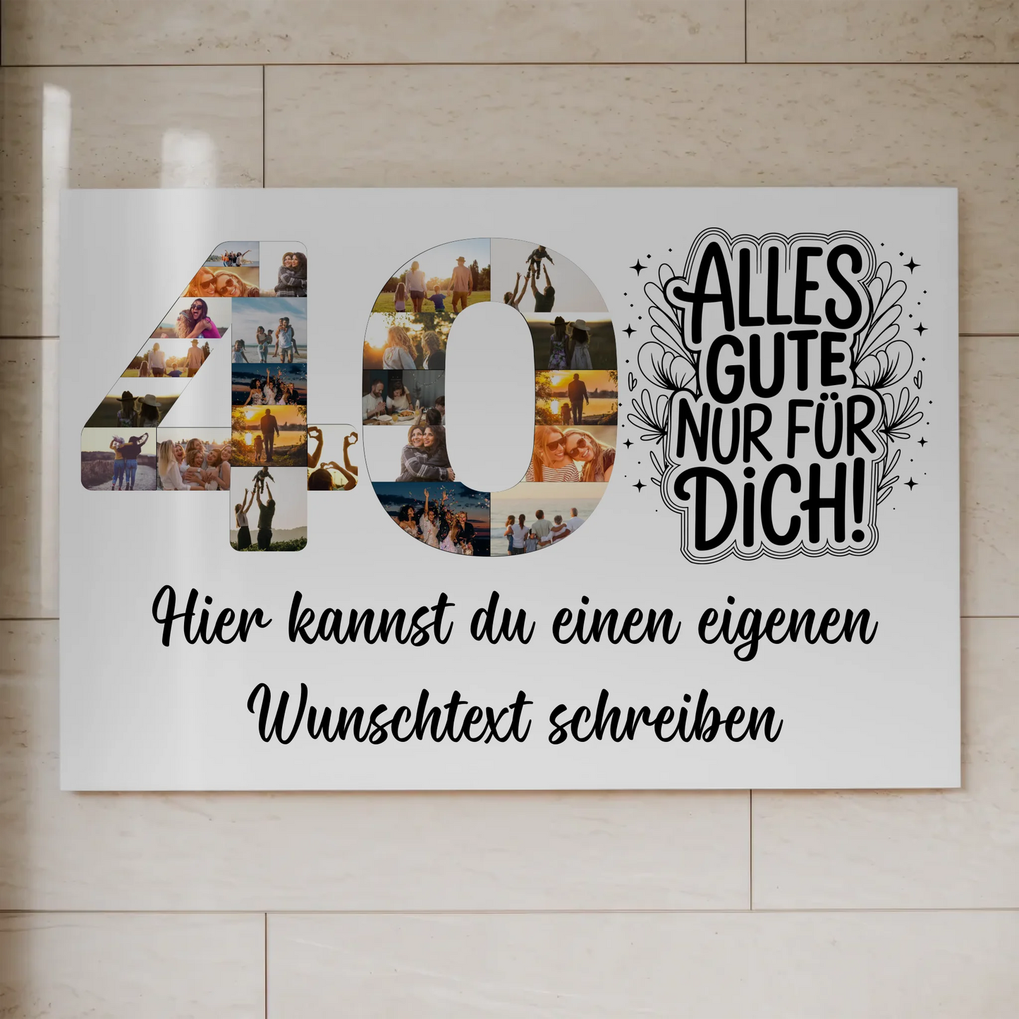 Magnet Wandbild mit Unterschriften 40 Geburtstag Geschenk