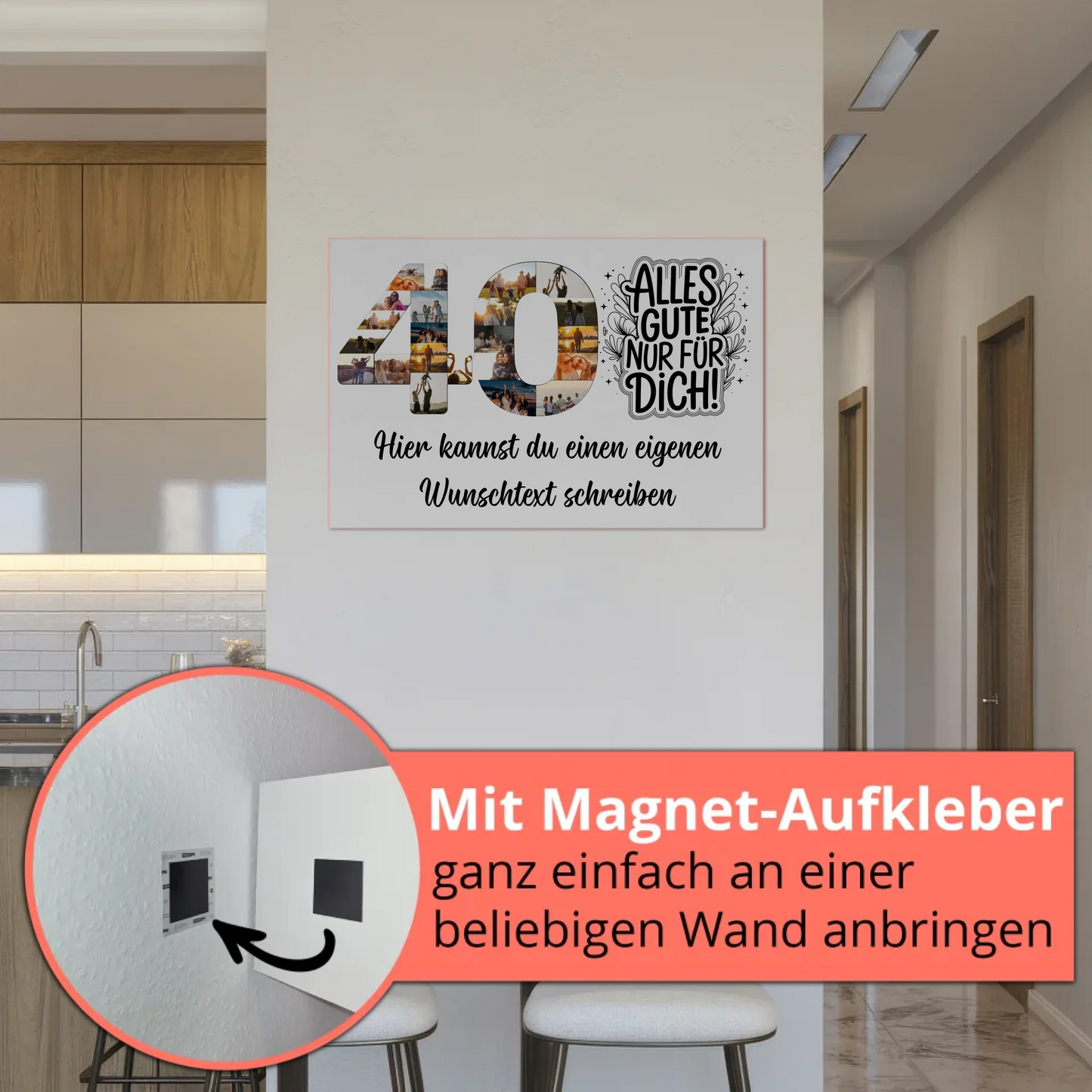 Magnet Wandbild mit Unterschriften 40 Geburtstag Geschenk