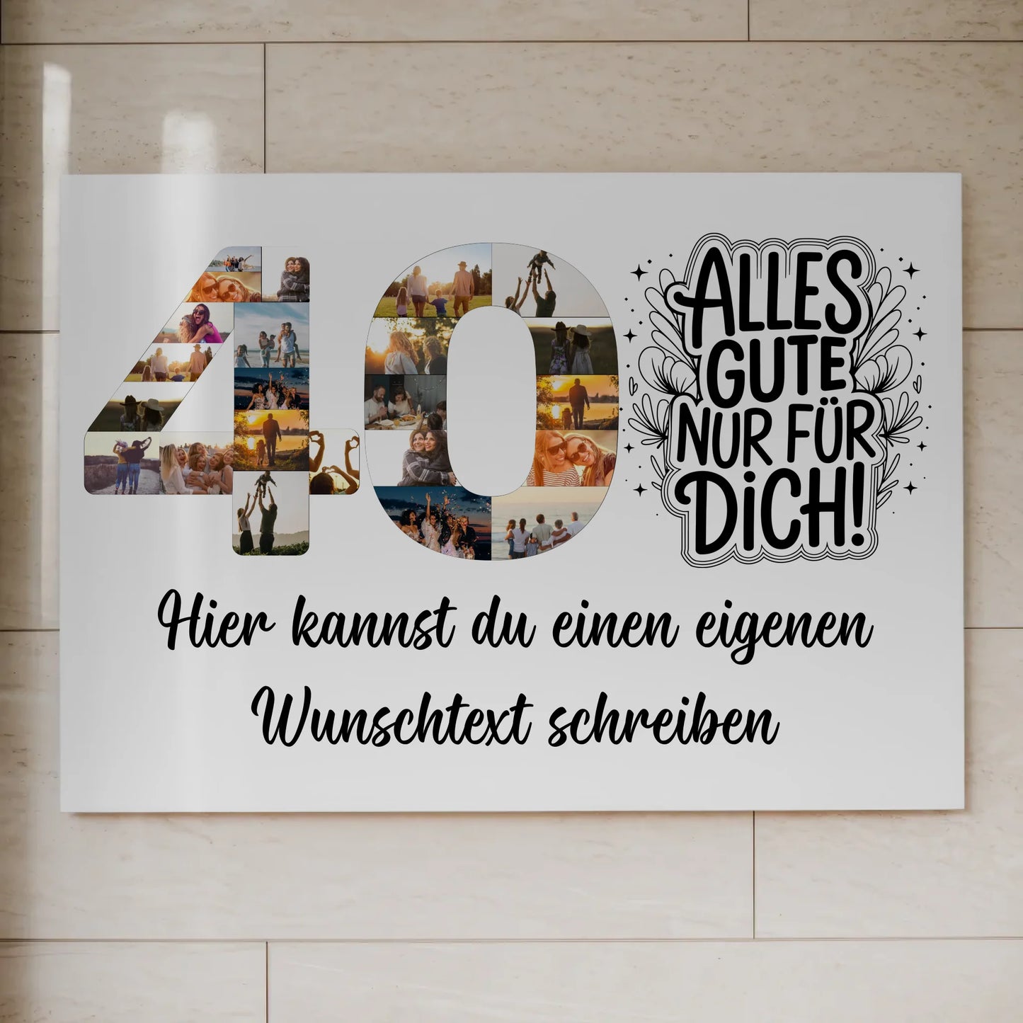 Magnet Wandbild mit Unterschriften 40 Geburtstag Geschenk