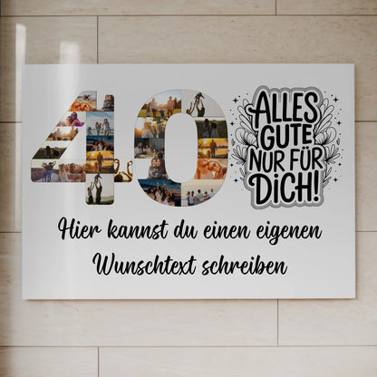 Magnet Wandbild mit Unterschriften 40 Geburtstag Geschenk