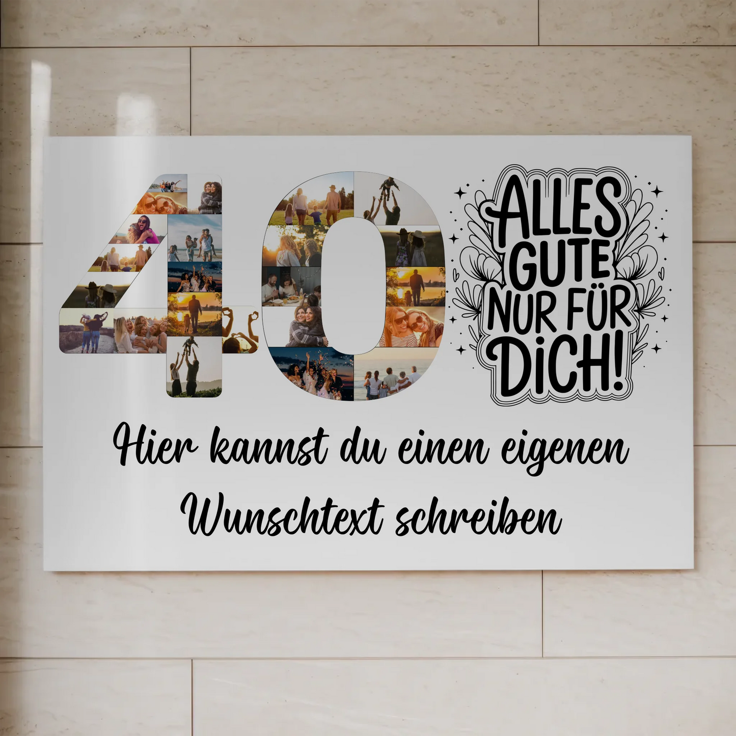 Magnet Wandbild mit Unterschriften 40 Geburtstag Geschenk