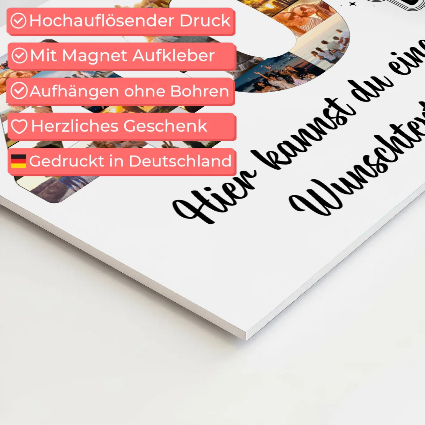 Magnet Wandbild mit Unterschriften 40 Geburtstag Geschenk