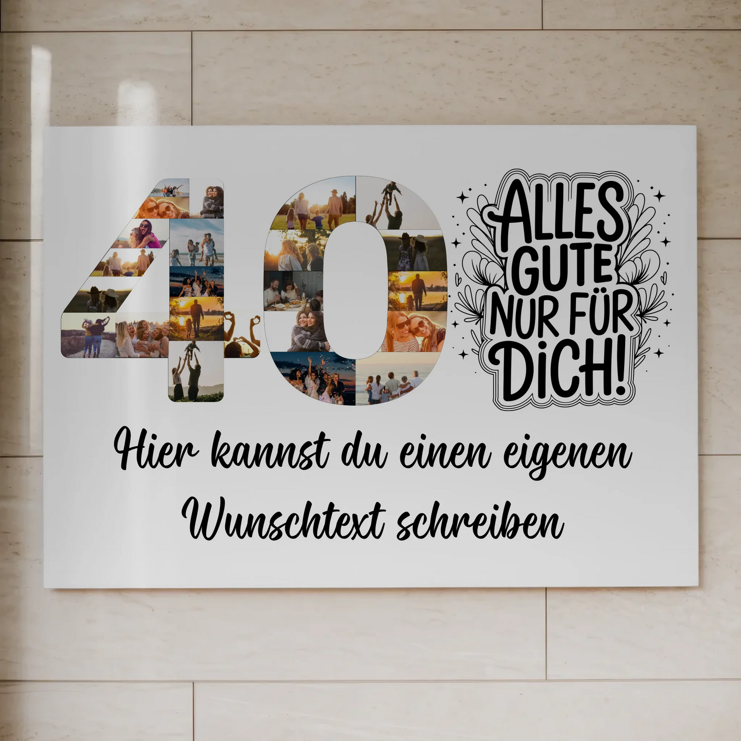 Magnet Wandbild mit Unterschriften 40 Geburtstag Geschenk