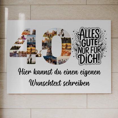 Magnet Wandbild mit Unterschriften 40 Geburtstag Geschenk