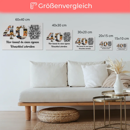 Magnet Wandbild mit Unterschriften 40 Geburtstag Geschenk