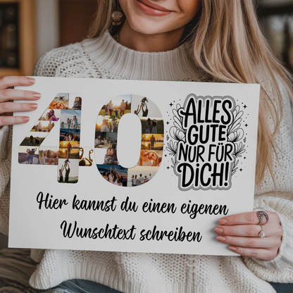 Magnet Wandbild mit Unterschriften 40 Geburtstag Geschenk