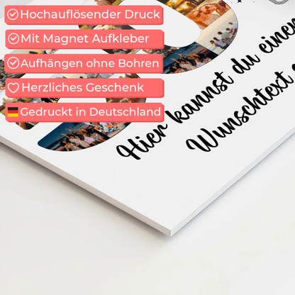 Magnetisches Fotoboard Poster mit Wunschtext 50 Geburtstag Geschenkidee