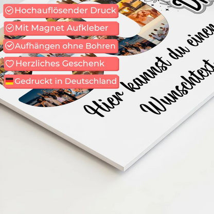 Magnetisches Fotoboard Poster mit Wunschtext 50 Geburtstag Geschenkidee