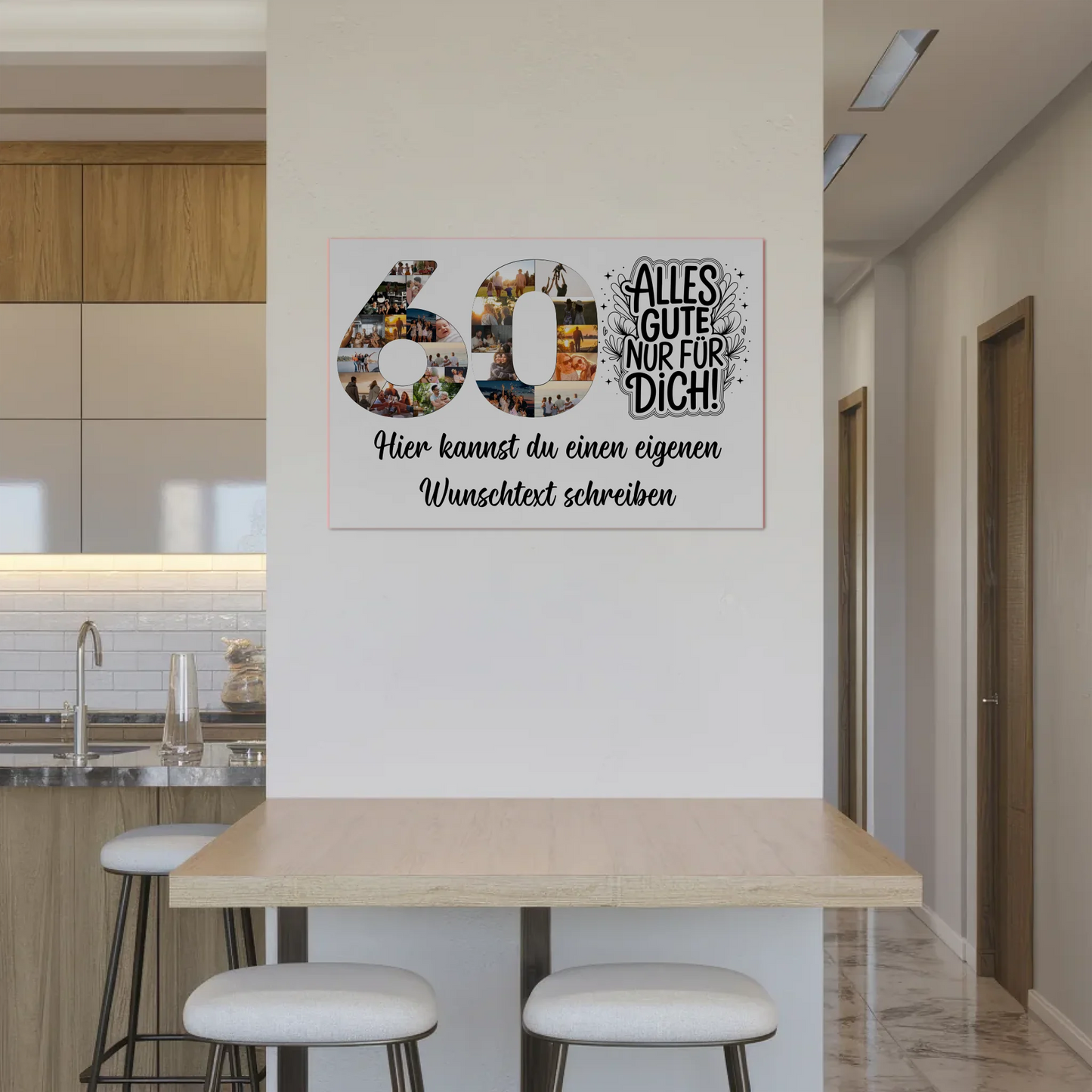 Fotoboard Magnet Poster mit Unterschriften 60 Geburtstag