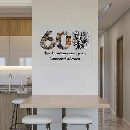 Fotoboard Magnet Poster mit Unterschriften 60 Geburtstag