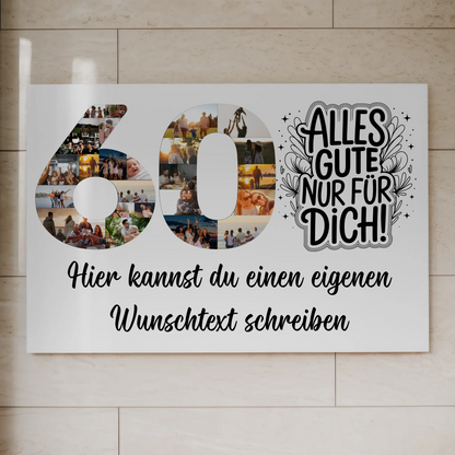Fotoboard Magnet Poster mit Unterschriften 60 Geburtstag