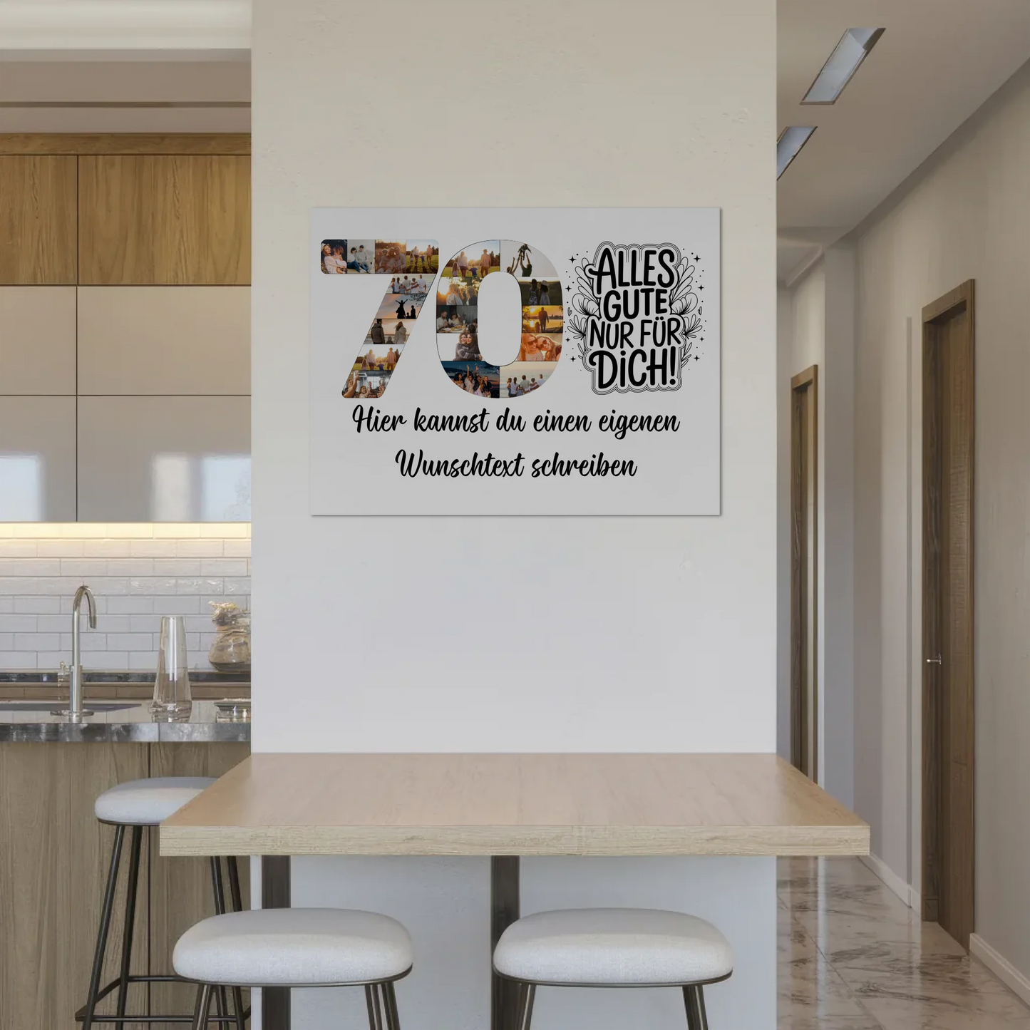 Fotoboard Poster magnetisch mit Wunschtext 70 Geburtstag Geschenkidee