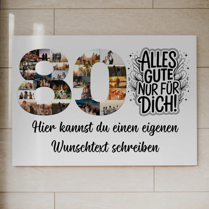 Magnetisches Fotoboard mit Unterschriften 80 Geburtstag