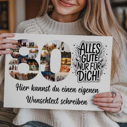 Magnetisches Fotoboard mit Unterschriften 80 Geburtstag