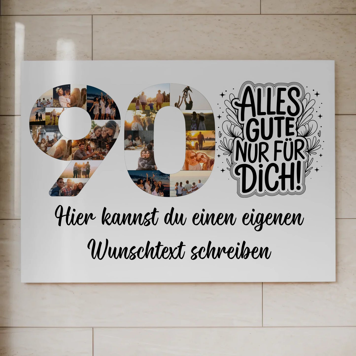 Magnet Poster mit Wunschtext 90 Geburtstag Alles Gute