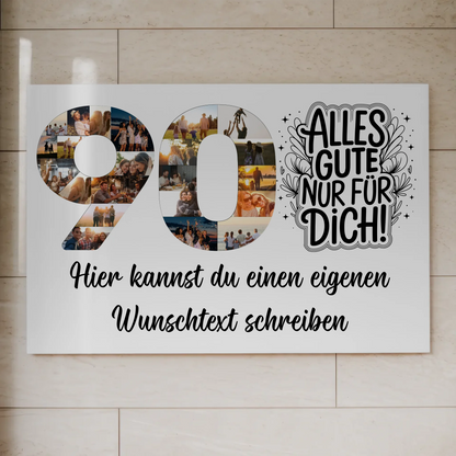 Magnet Poster mit Wunschtext 90 Geburtstag Alles Gute