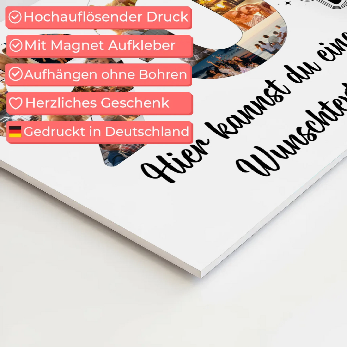 Magnet Poster mit Wunschtext 90 Geburtstag Alles Gute