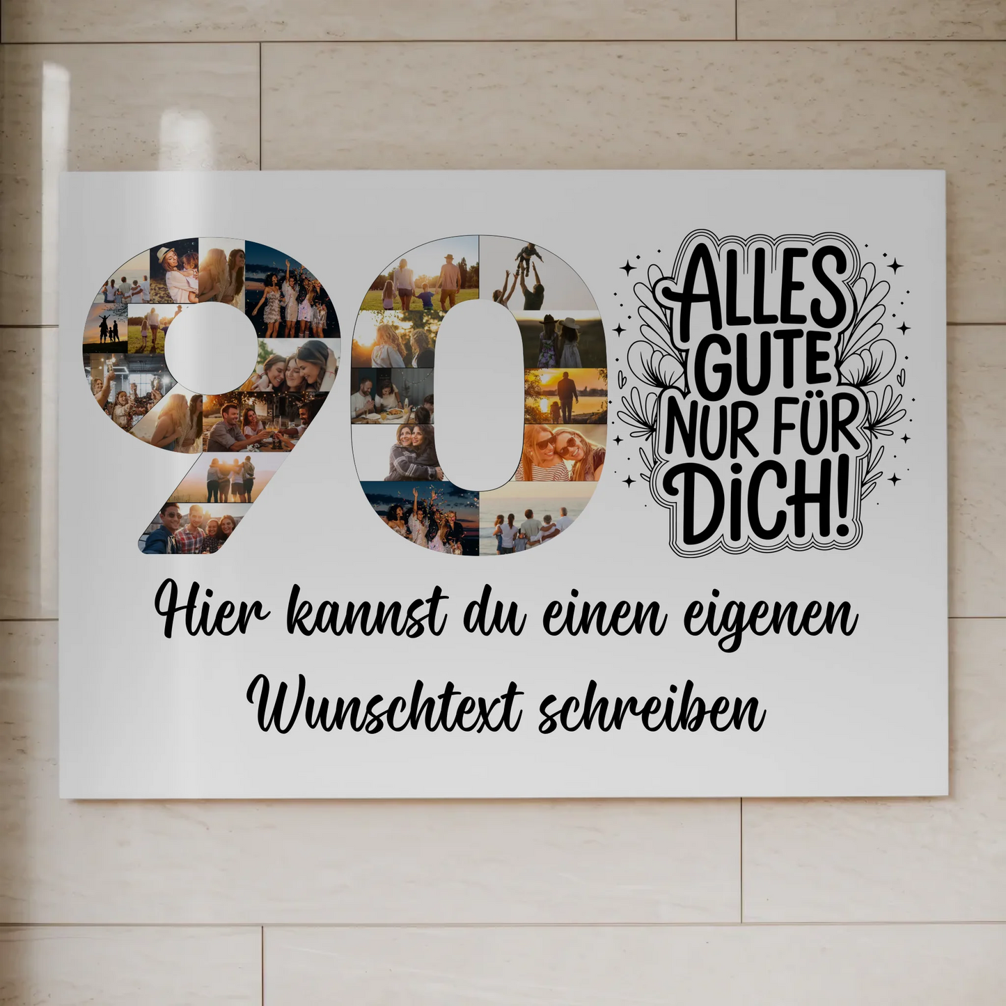 Magnet Poster mit Wunschtext 90 Geburtstag Alles Gute