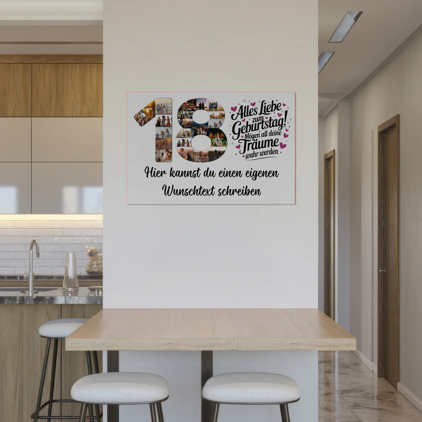 Magnet Wandbild mit Unterschriften 18 Geburtstag Träume