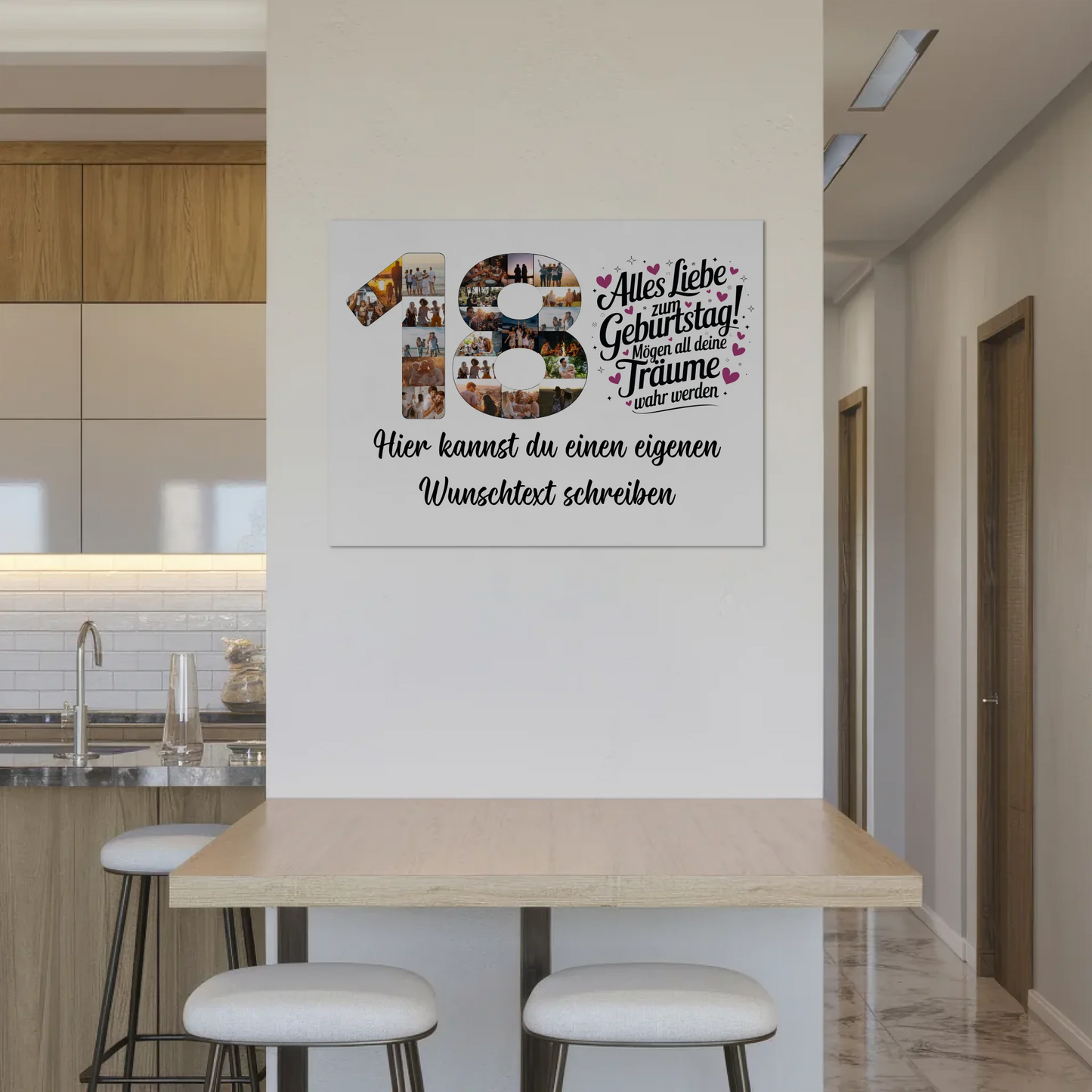 Magnet Wandbild mit Unterschriften 18 Geburtstag Träume