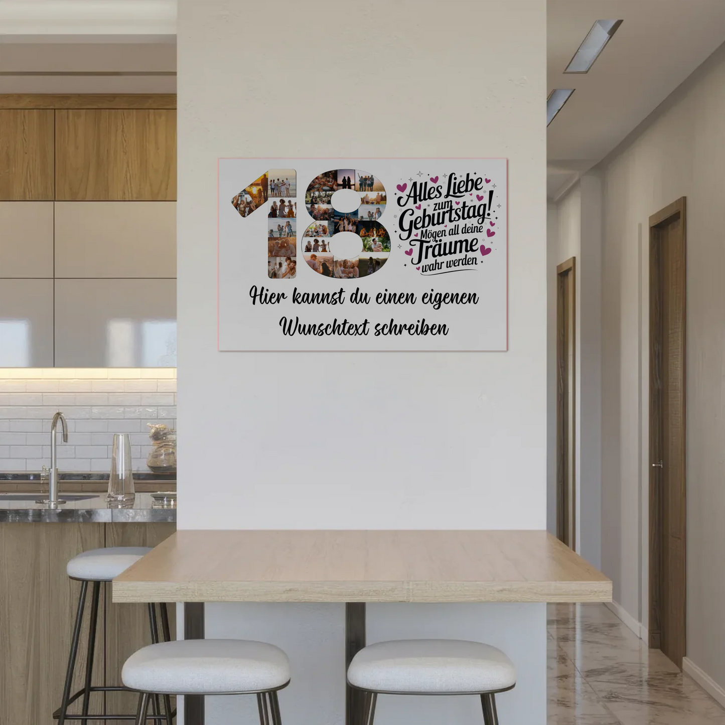 Magnet Wandbild mit Unterschriften 18 Geburtstag Träume