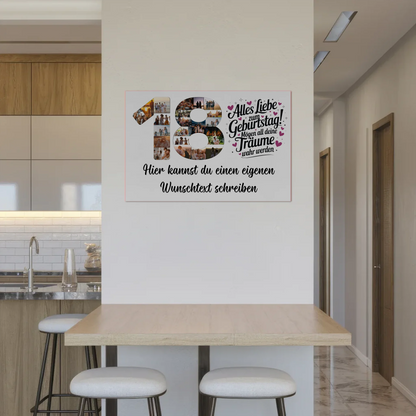 Magnet Wandbild mit Unterschriften 18 Geburtstag Träume