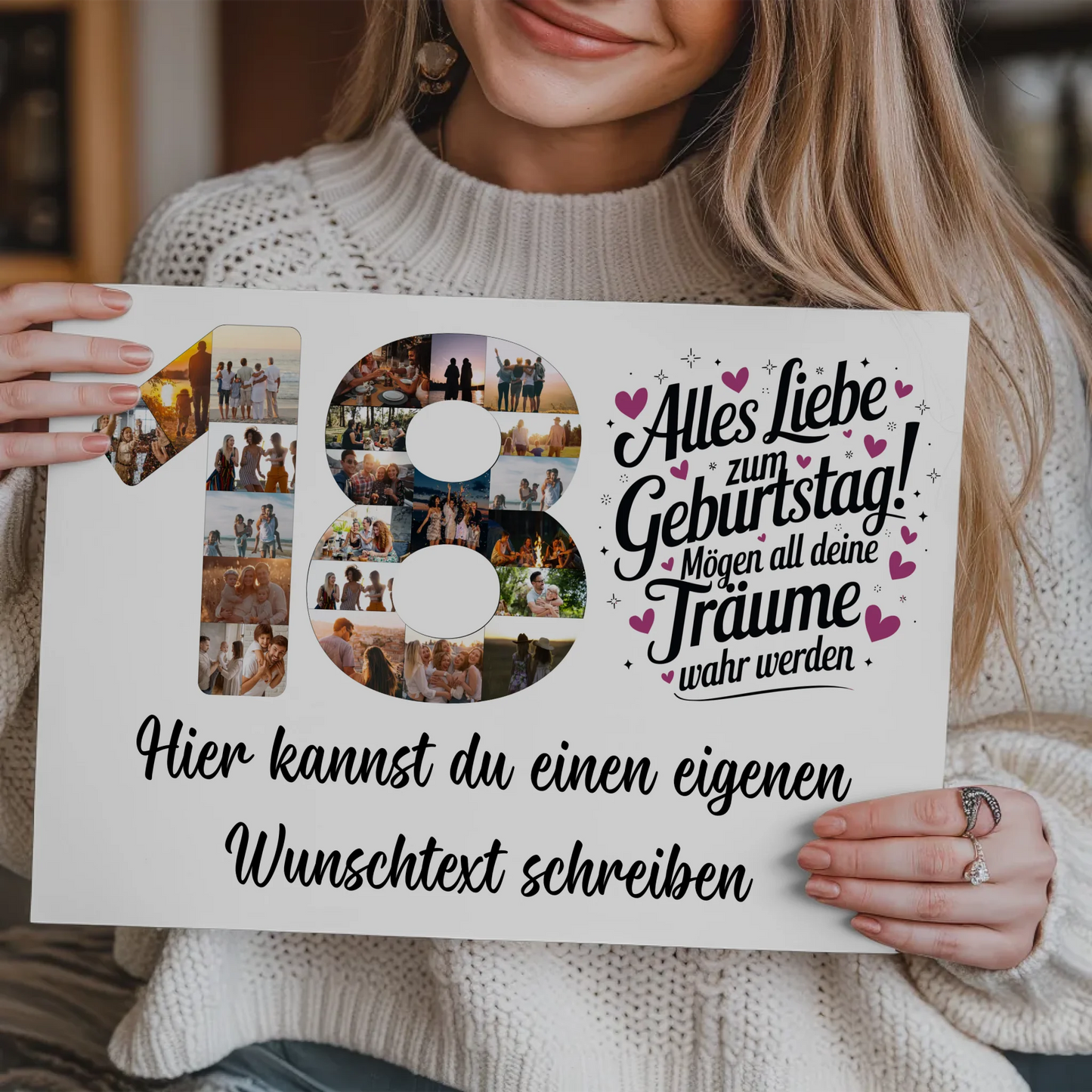 Magnet Wandbild mit Unterschriften 18 Geburtstag Träume