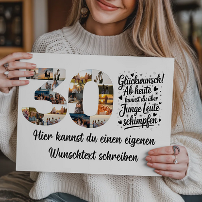 Fotoboard Magnetisches Poster mit Unterschriften 30 Geburtstag