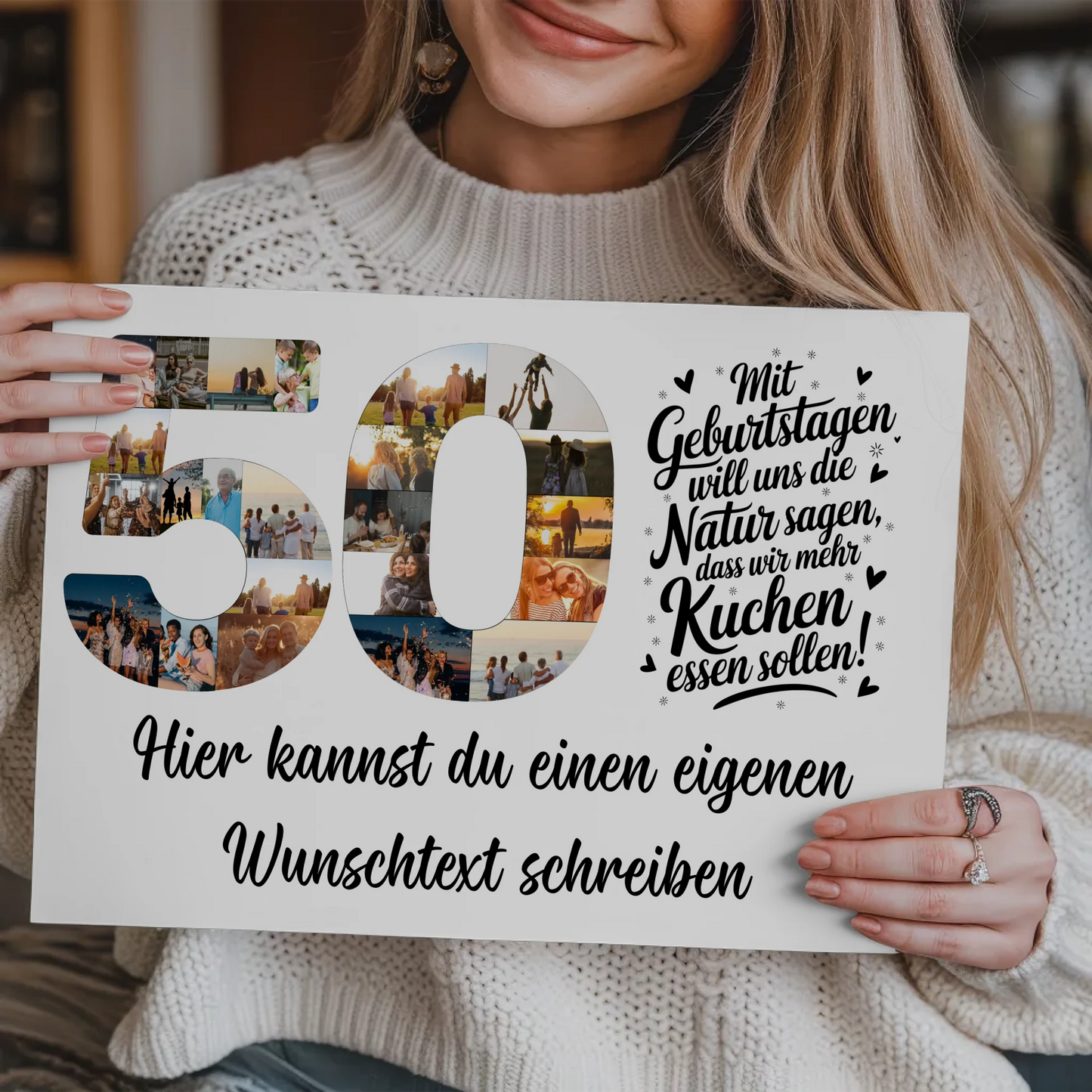Fotoboard Magnetisches Poster mit Unterschriften 50 Geburtstag