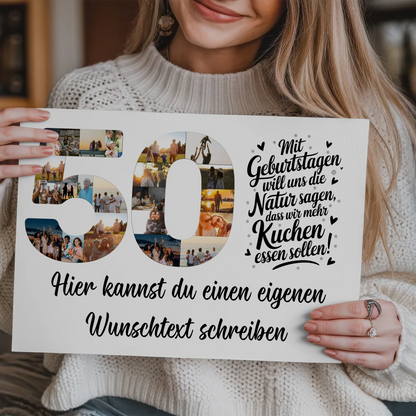 Fotoboard Magnetisches Poster mit Unterschriften 50 Geburtstag