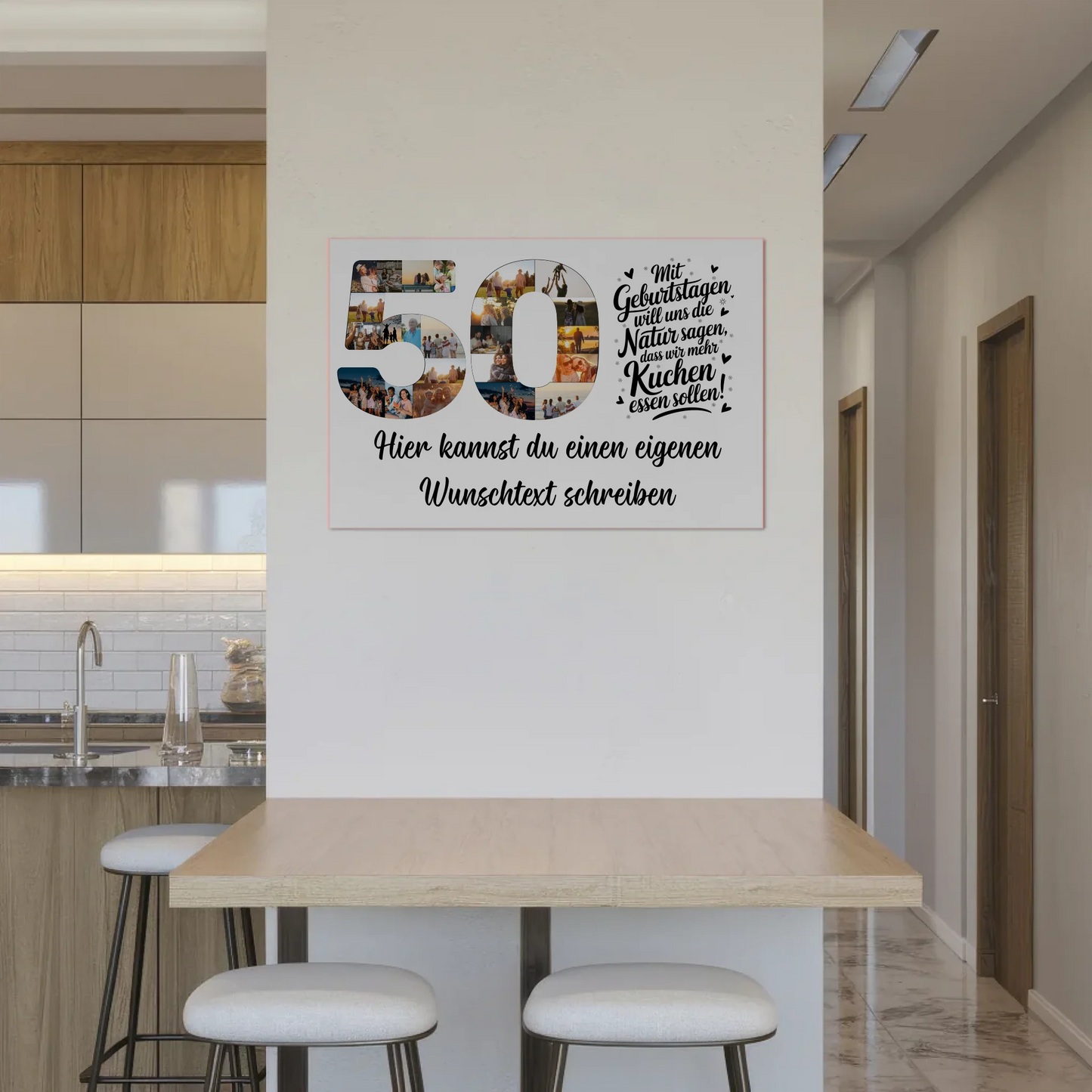 Fotoboard Magnetisches Poster mit Unterschriften 50 Geburtstag