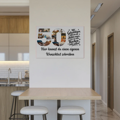 Fotoboard Magnetisches Poster mit Unterschriften 50 Geburtstag