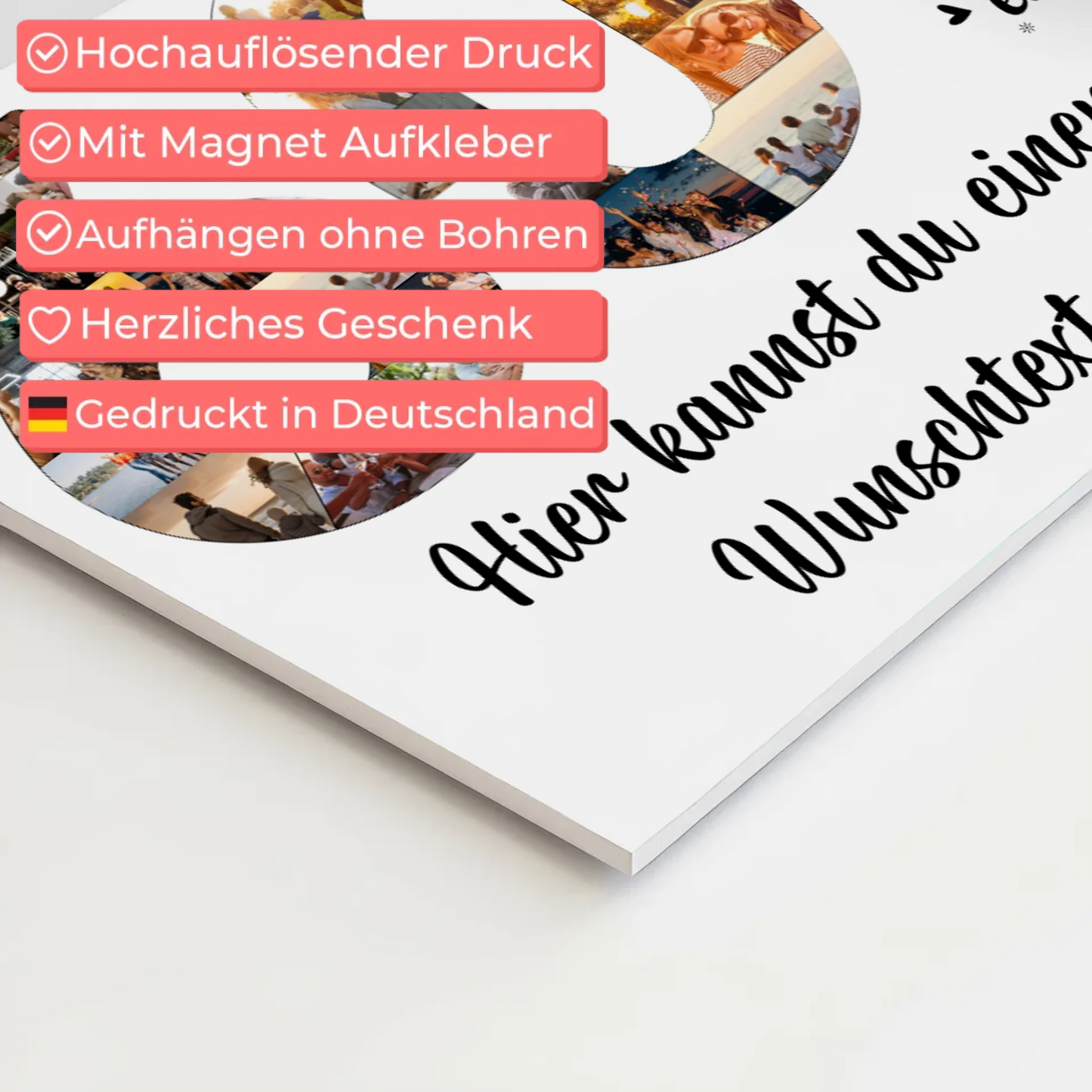 Magnet Poster mit Wunschtext 60 Geburtstag Mehr Kuchen